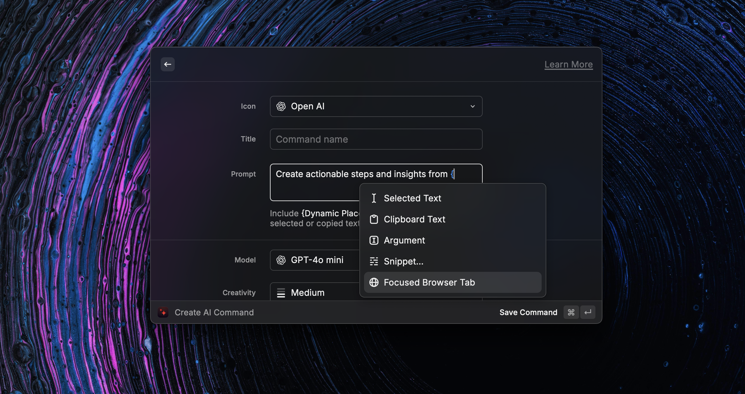 create ai command